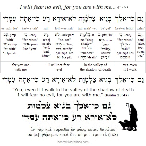 Psalm 23:4a Hebrew Analysis