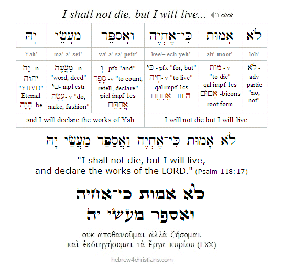 Psalm 118:17 Hebrew Lesson