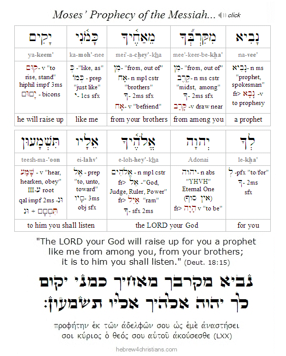 Deut. 18:15 Hebrew lesson