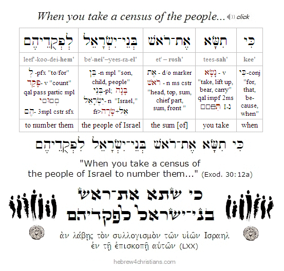 Exodus 30:12a Hebrew Ki Tisa