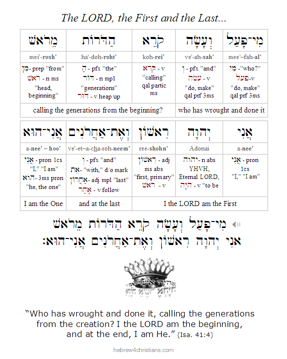 Isaiah 41:4 Hebrew lesson