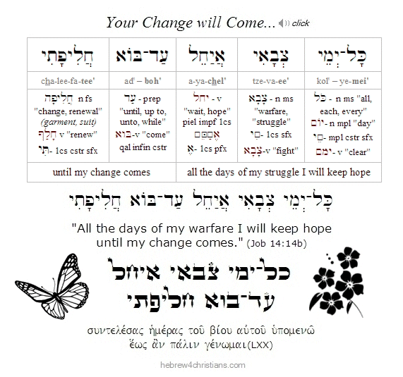 Job 14:14b Hebrew Lesson