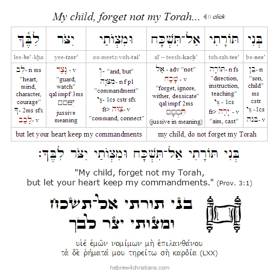 Proverbs 3:1 Hebrew Lesson