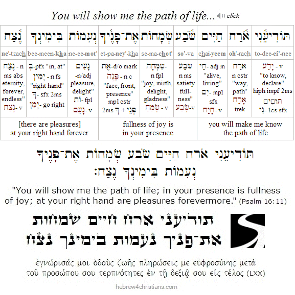 Psalm 16:11 Hebrew