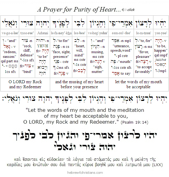 Psalm 19:14 Hebrew Lesson