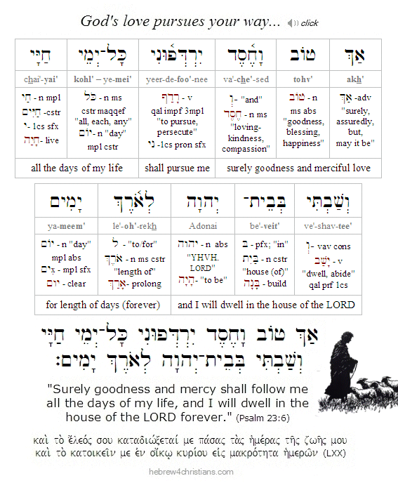 Psalm 23:6 Hebrew lesson