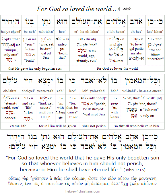 John 3:16 Hebrew lesson