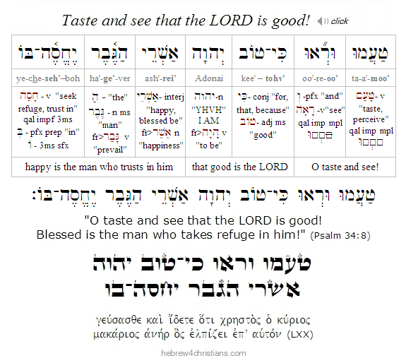 Psalm 34:8 Hebrew Lesson